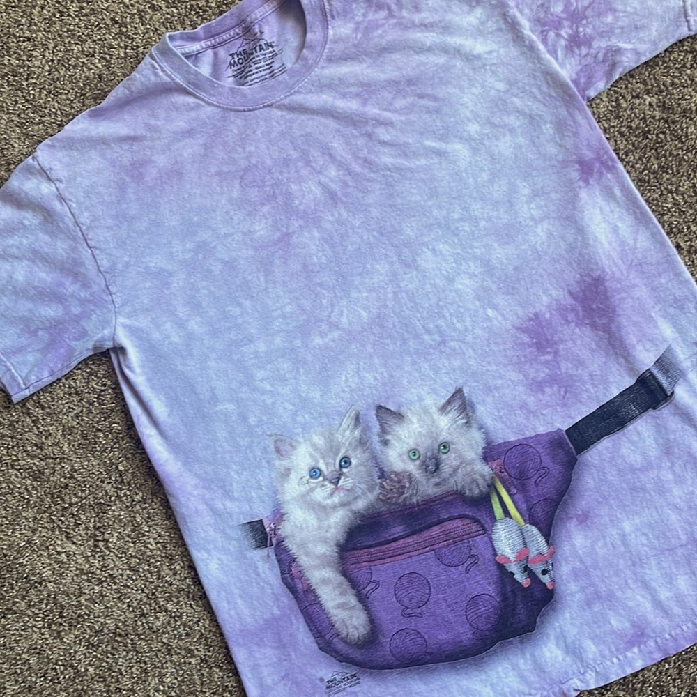 The Mountain Purple Tie-Dye Kittens Tee